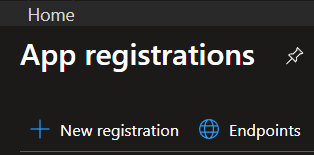 Click New registration button in Azure Portal